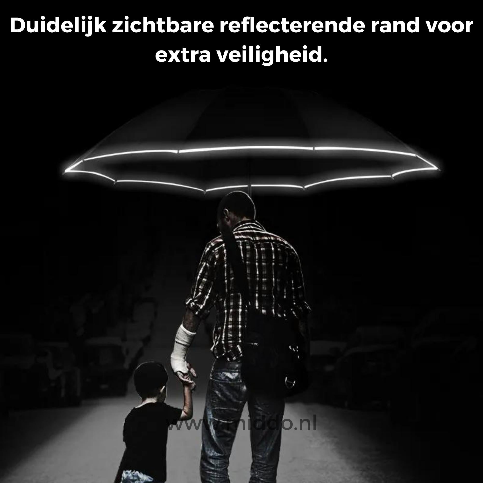 Éclat | Automatischer winddichter Regenschirm | Reflektierender Rand | Elegantes Design