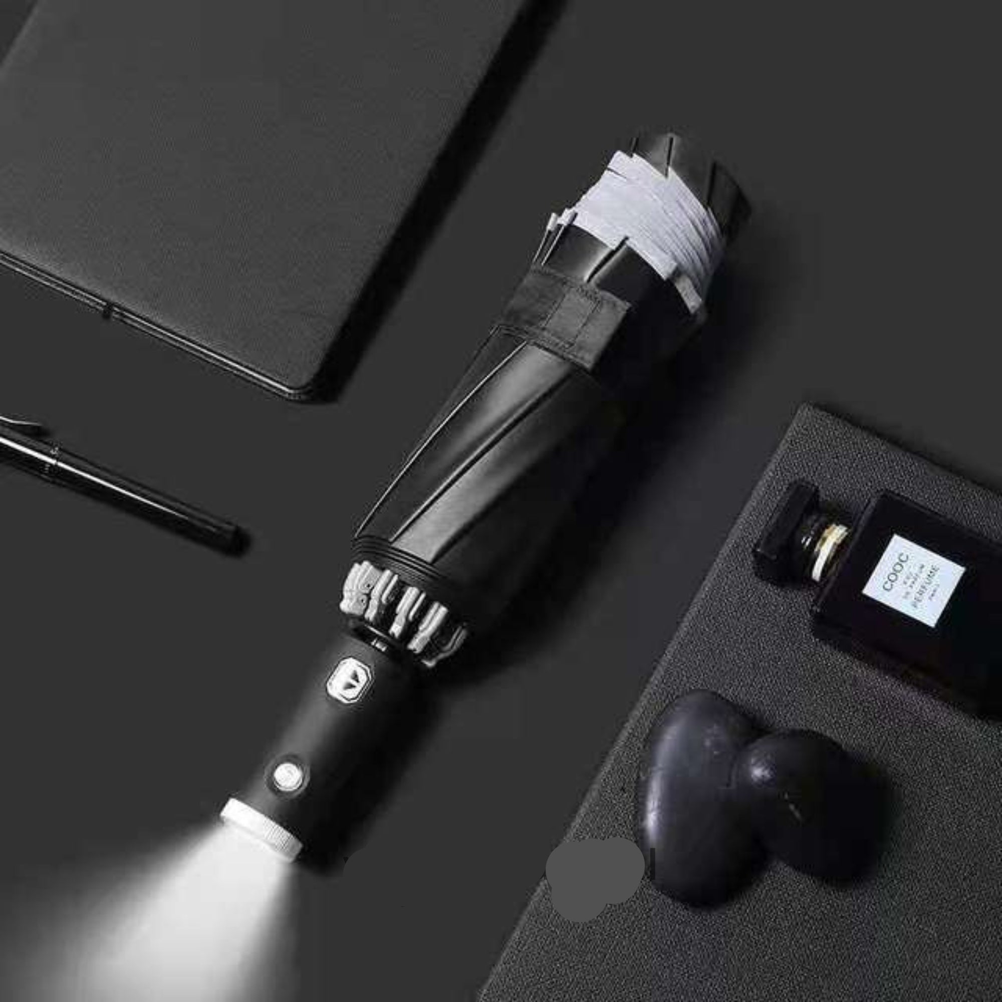 Éclat | Automatischer winddichter Regenschirm | Reflektierender Rand | Elegantes Design