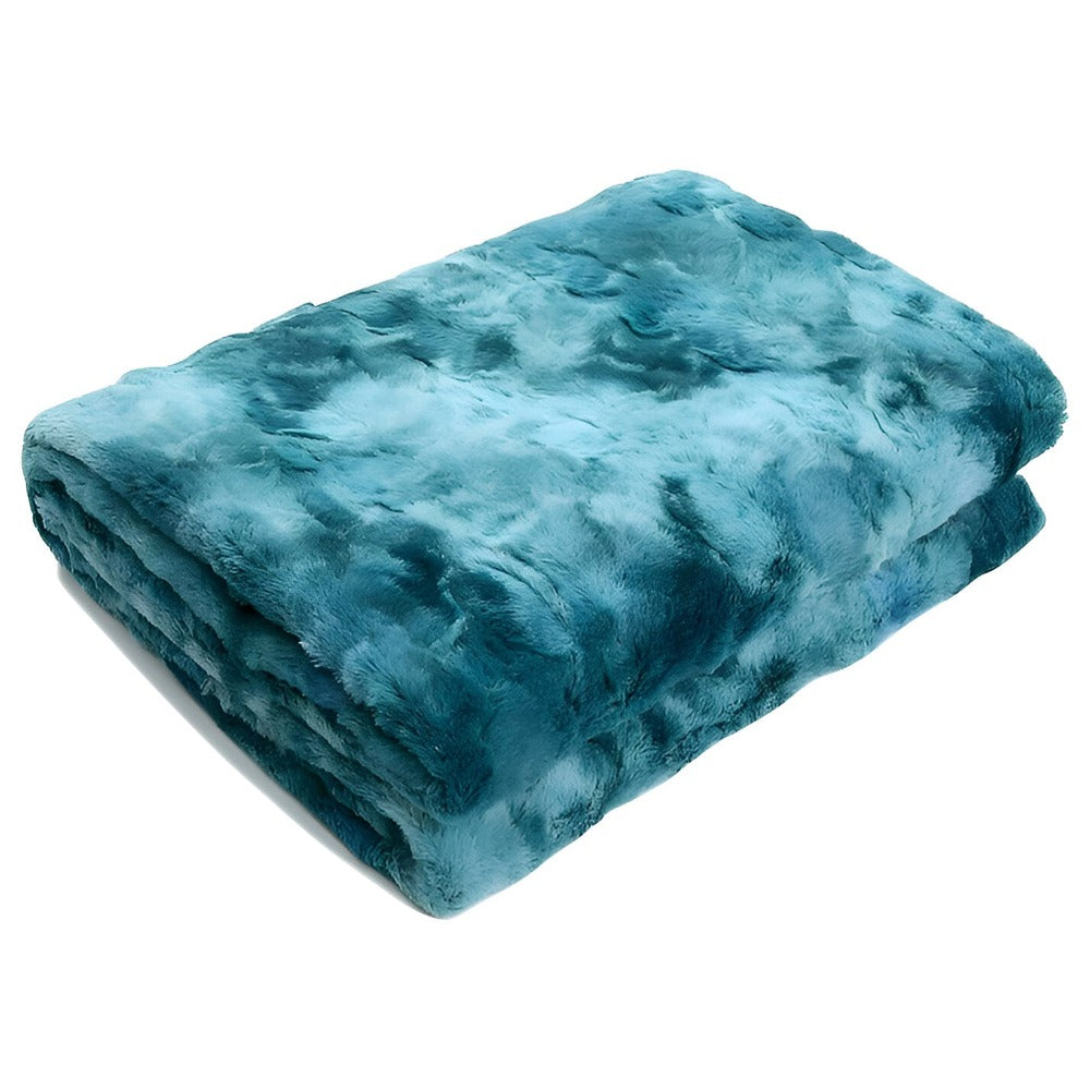 Weiche Velours-Winterdecke – Warmes Koraalfleece-Plaid mit Batikmuster