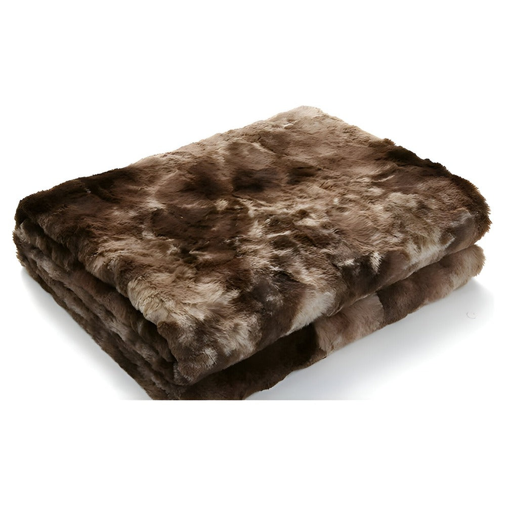 Weiche Velours-Winterdecke – Warmes Koraalfleece-Plaid mit Batikmuster