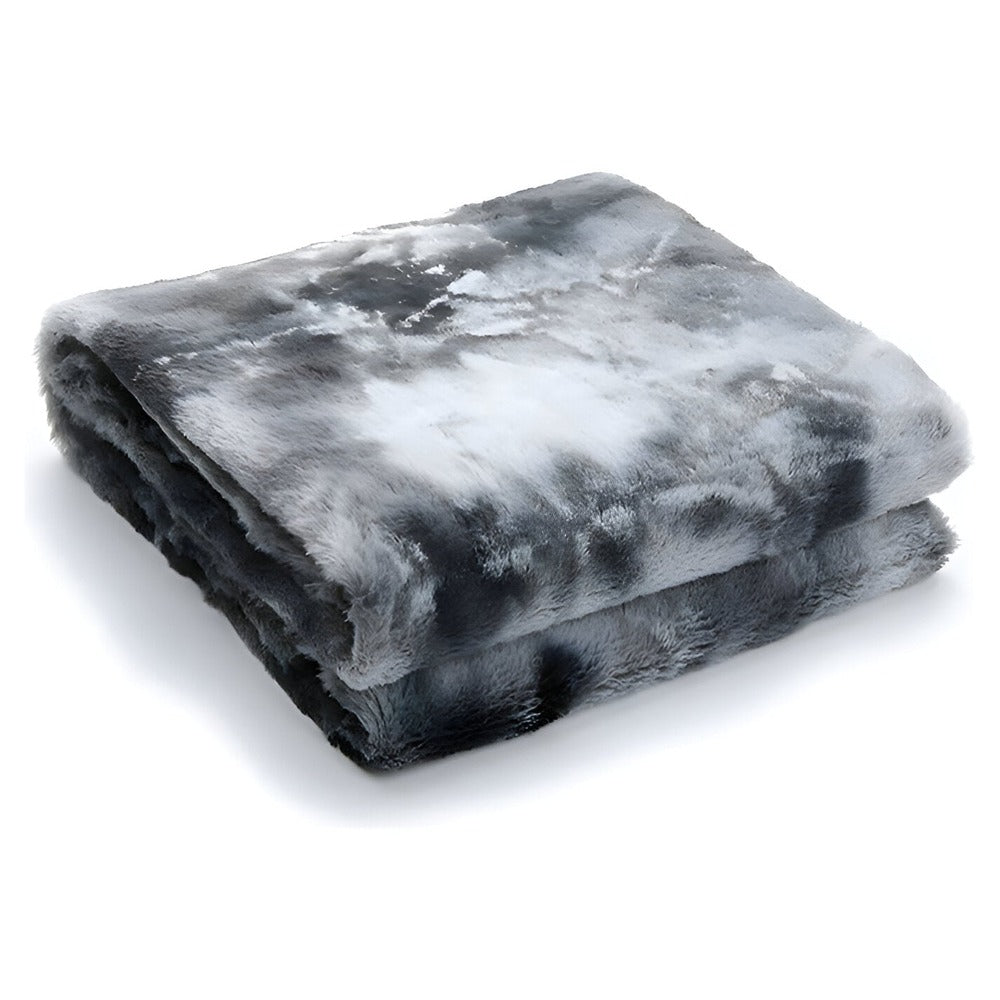 Weiche Velours-Winterdecke – Warmes Koraalfleece-Plaid mit Batikmuster
