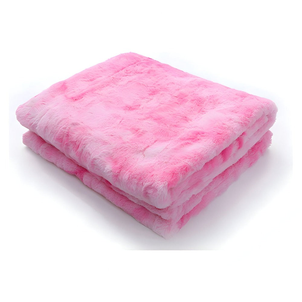 Weiche Velours-Winterdecke – Warmes Koraalfleece-Plaid mit Batikmuster