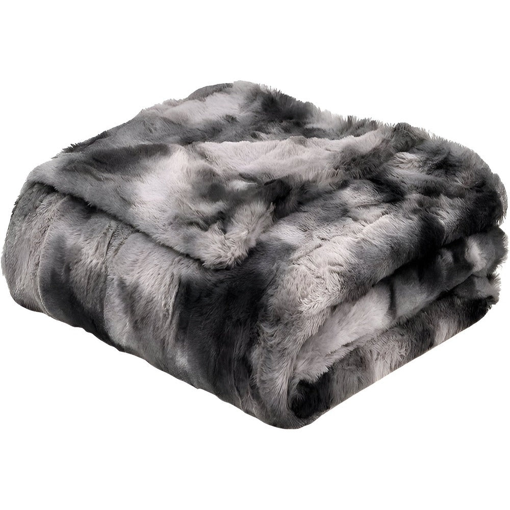 Weiche Velours-Winterdecke – Warmes Koraalfleece-Plaid mit Batikmuster