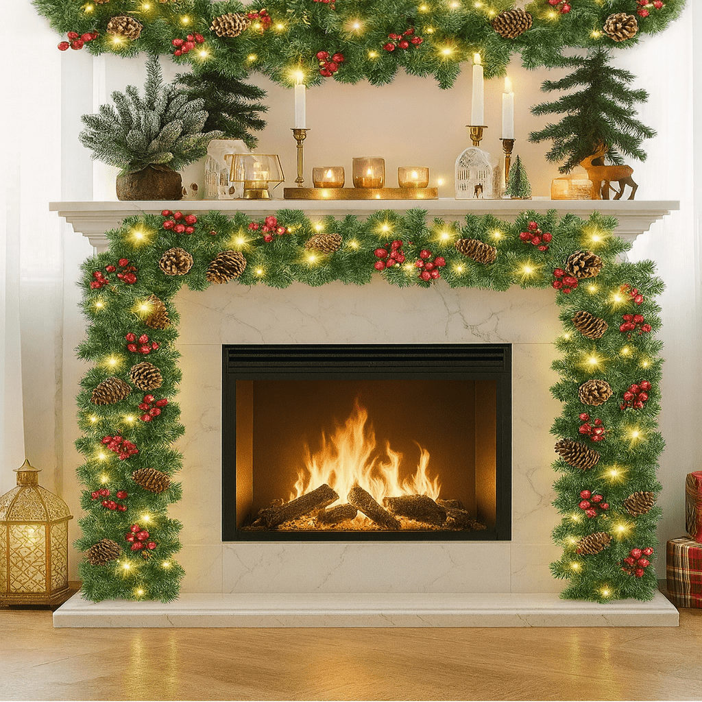 Lichterkette mit 50 LEDs und Timer – Beleuchtung für Weihnachtsdekoration