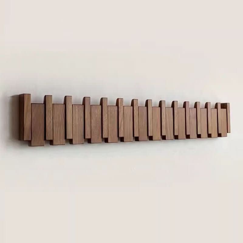 Wandgarderobe im Klavierdesign | Handgefertigtes Holz | Natur