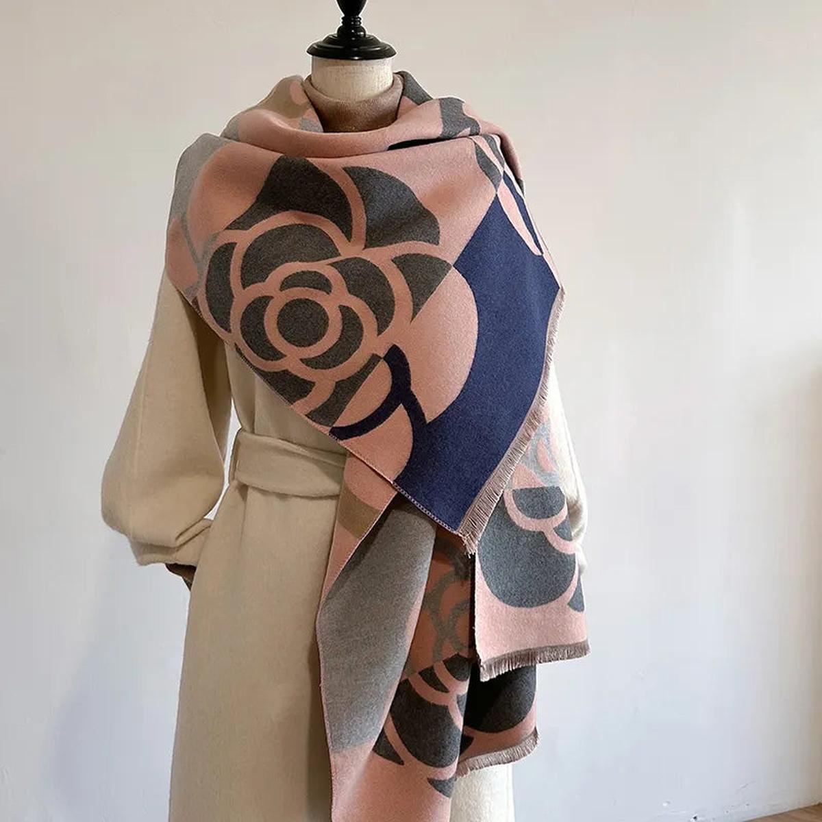 Reversible Bedruckte Kaschmirschal – Eleganz und Wärme