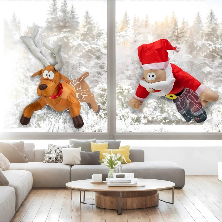 WindowFest | Weihnachtsfensterdekoration Santa Rentier Festdekoration