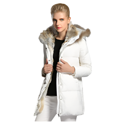 SnowLuxe Damen Winterjacke – Gepolsterte Jacke mit Kapuze und warmer Passform