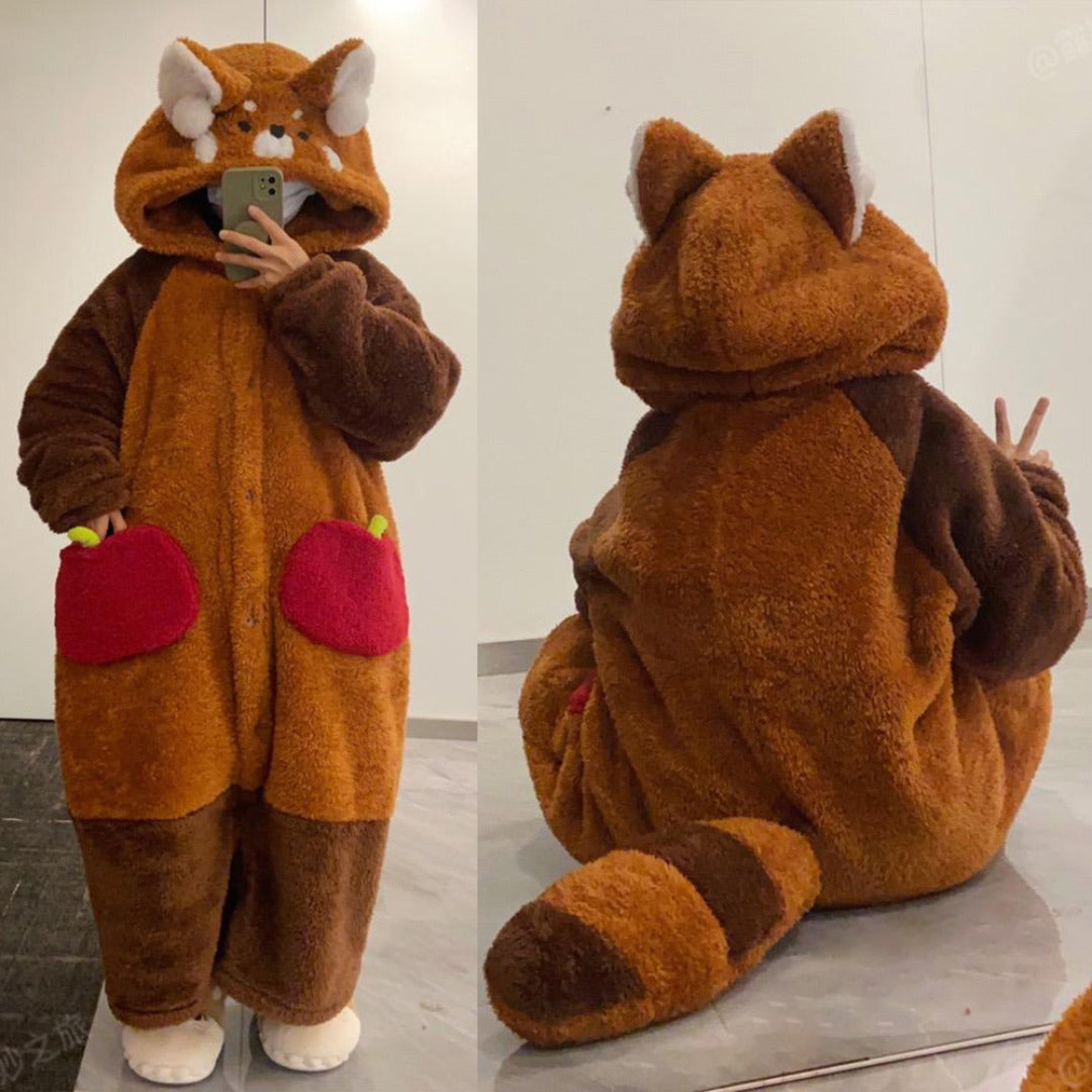 Roter Panda Gemütliches Pyjama-Set Für Bequemen Schlaf Die Ganze Nacht