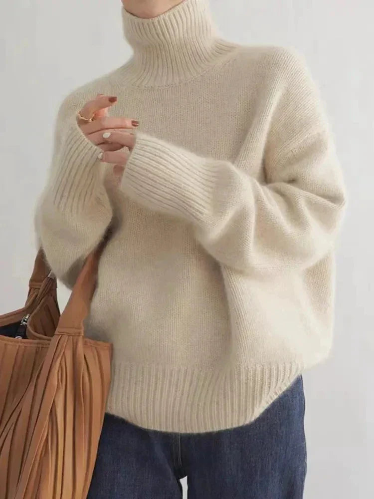 Eleganter Damen Rollkragenpullover Elayna – Weicher warmer Rollkragen mit luxuriösem Schnitt