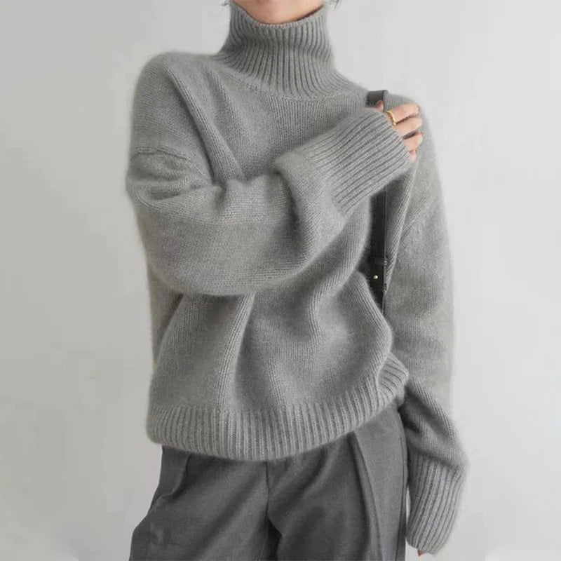 Eleganter Damen Rollkragenpullover Elayna – Weicher warmer Rollkragen mit luxuriösem Schnitt