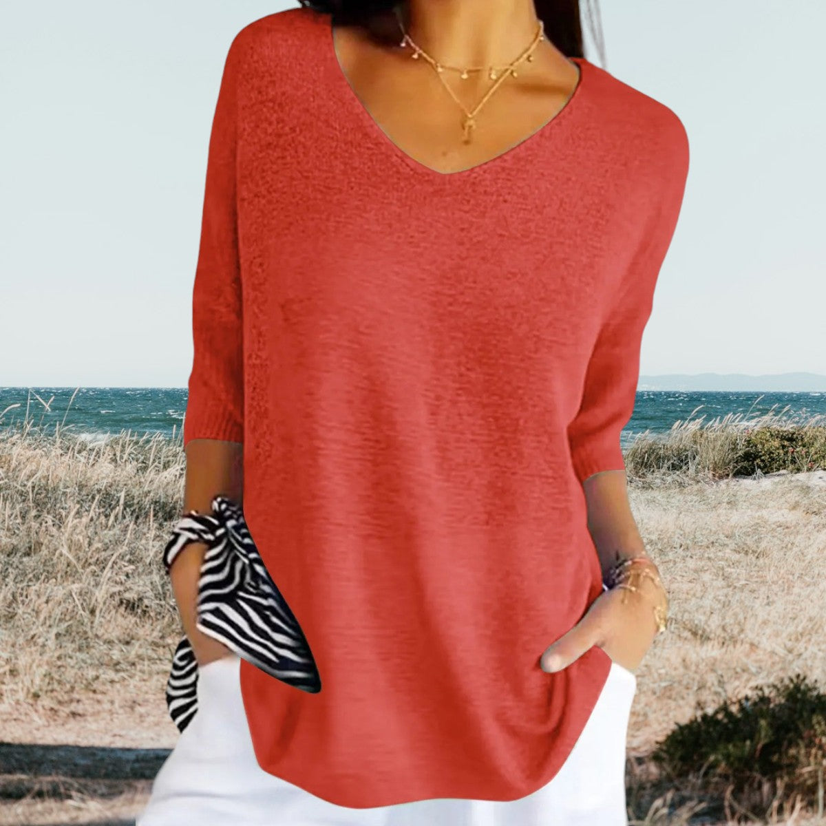 Gerda™ Sommer V-Ausschnitt Top