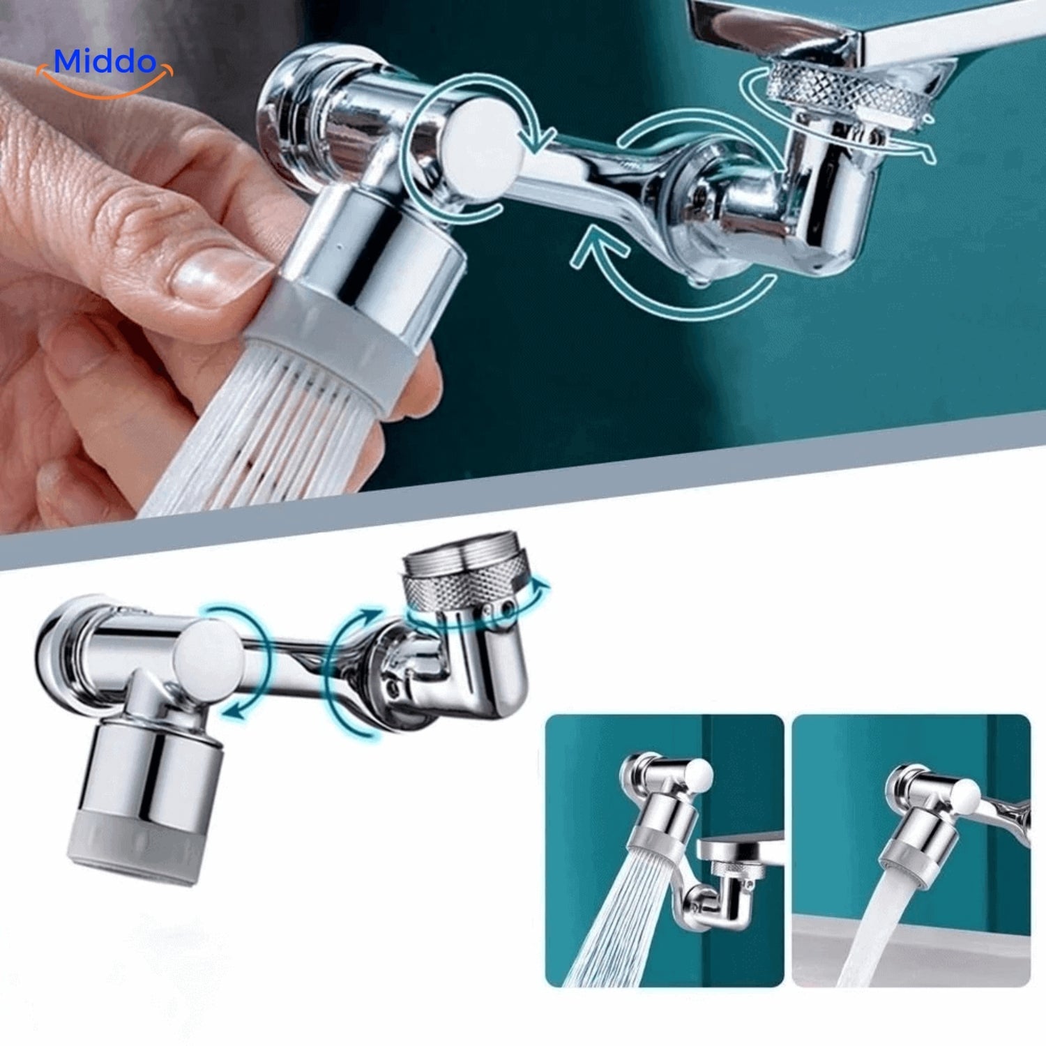 AquaTwist Wasserhahn-Aufsatz | 1080° drehbar für müheloses Waschen und 1+1 GRATIS!