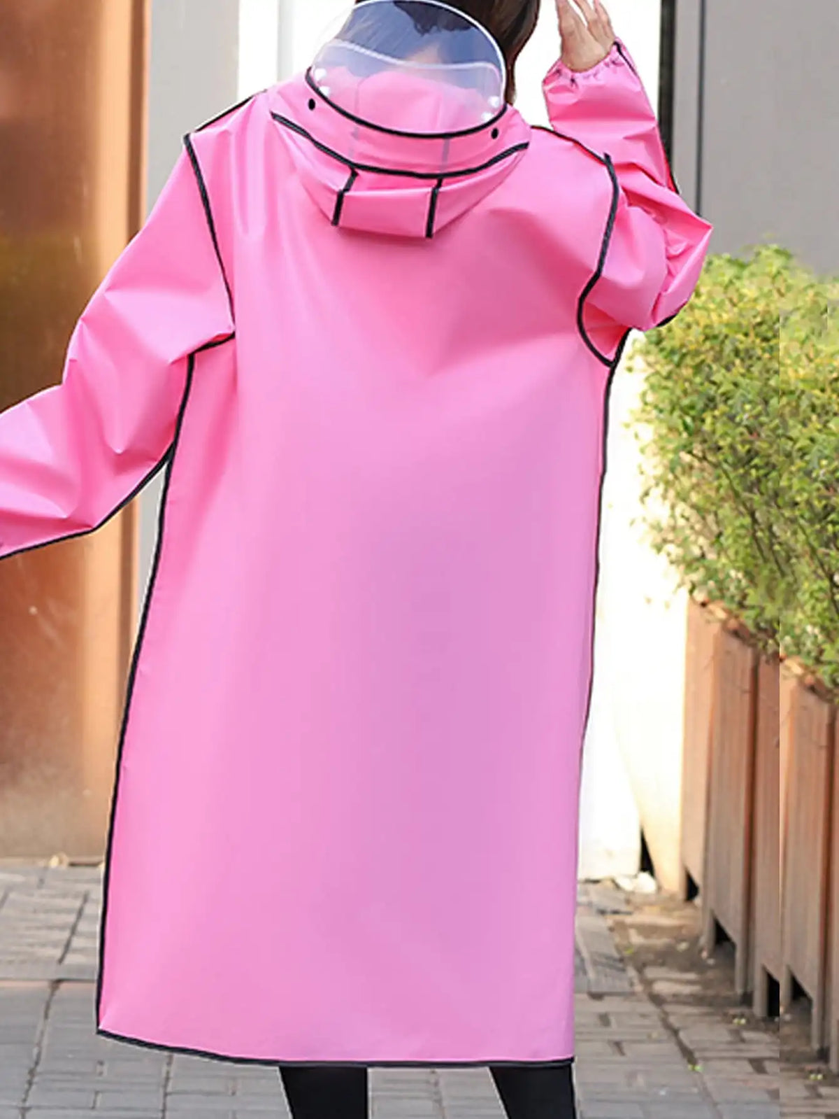 Unisex Wasserdichter Lange Regenponcho – Vollkörper Kapuzenregenjacke mit Reflektierender Verarbeitung