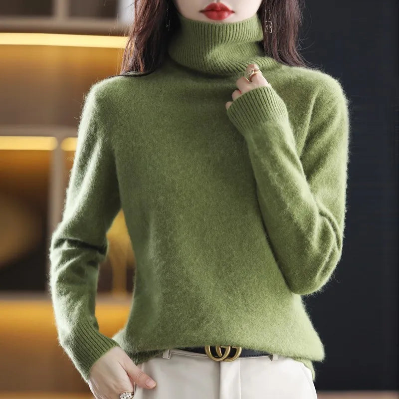 AuroraWeave Kaschmir Rollkragenpullover für Frauen im Herbst