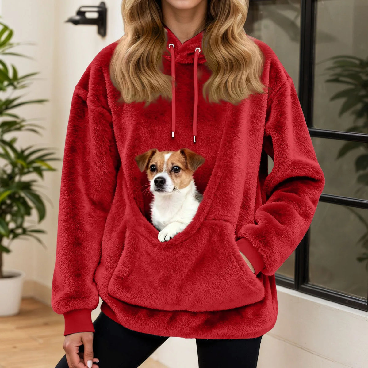 Oversized Fleece Hoodie mit Kängurutasche – Warme Damenjacke für Zuhause