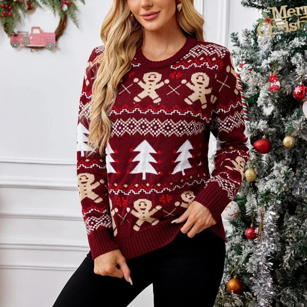 Damen Festglanz Weihnachtspullover – Warm, Weich und Voller Weihnachtsstimmung