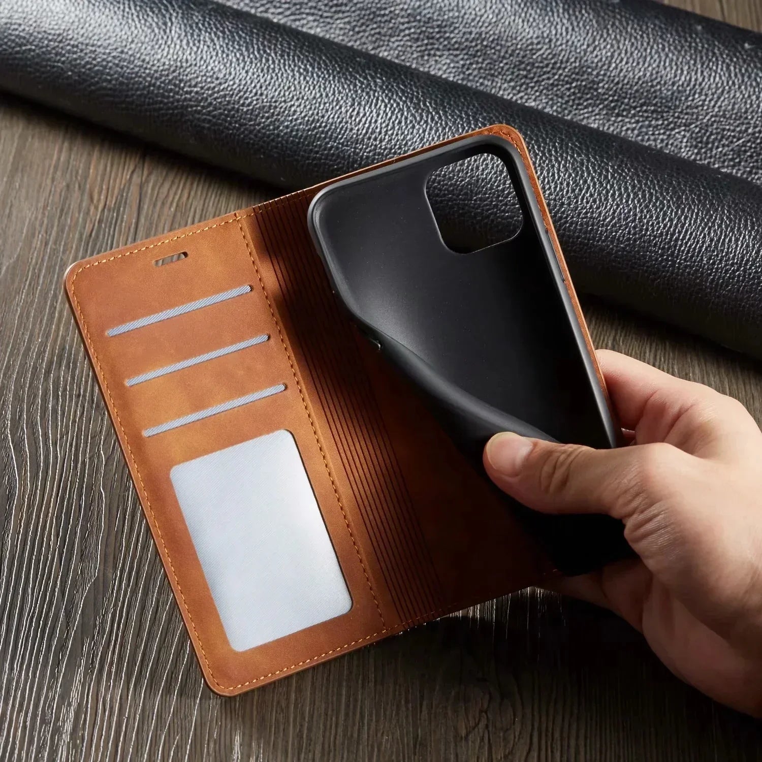 Magnetische Lederhülle für iPhone – Stilvoller Schutz