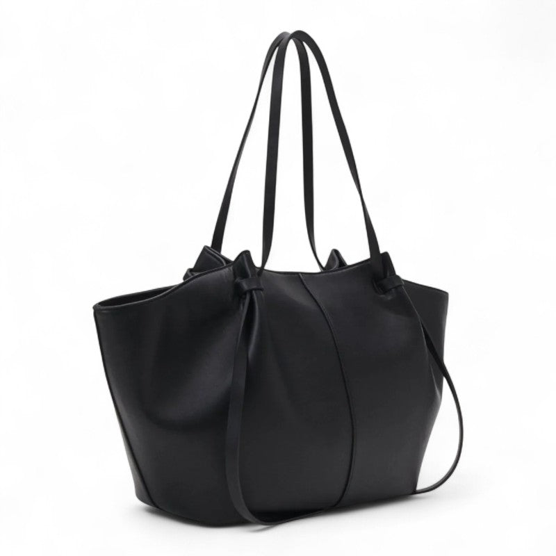 Große Handtasche Lyra aus schwarzem PU-Leder