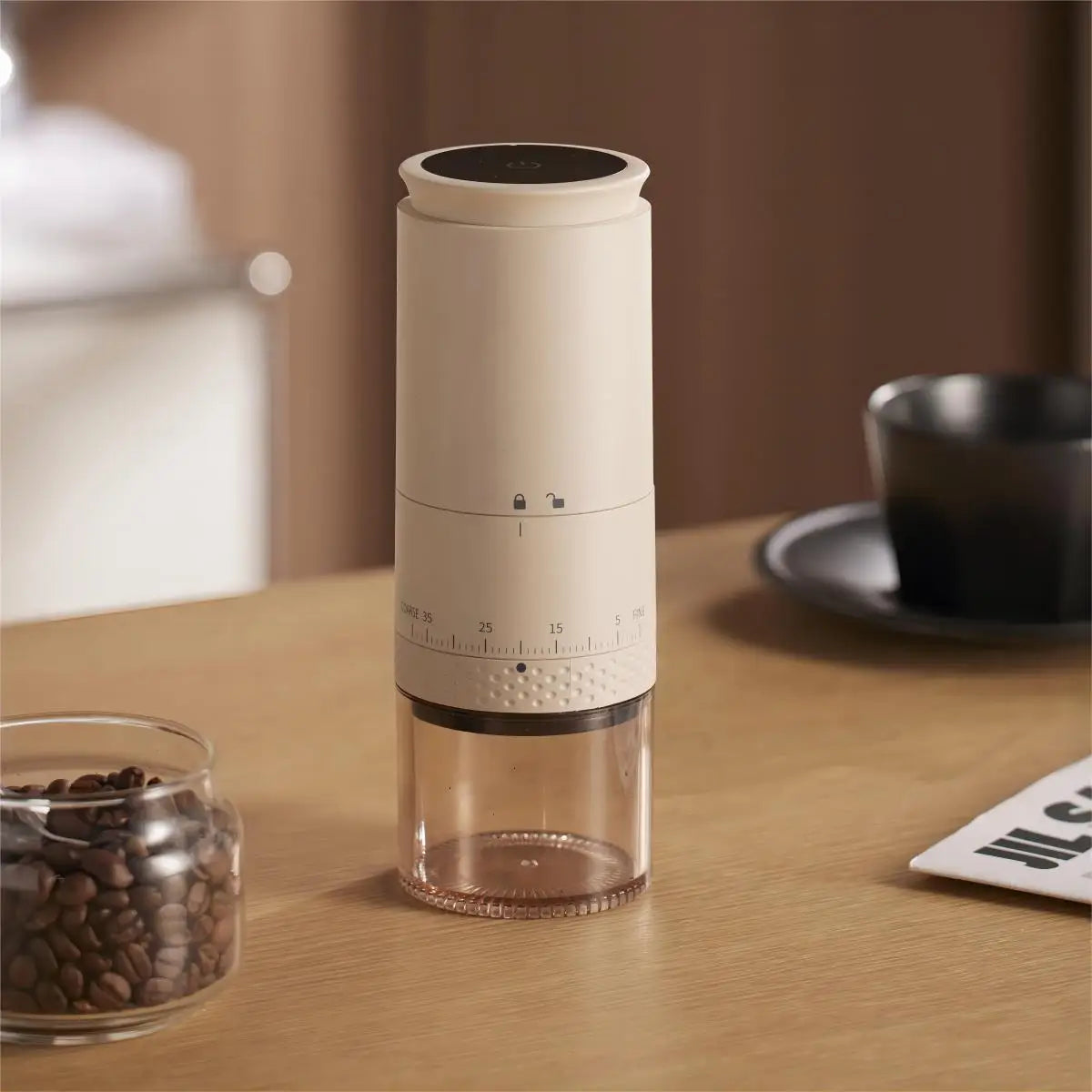 Tragbare Elektrische Kaffeemühle Einstellbarer Mahlgrad