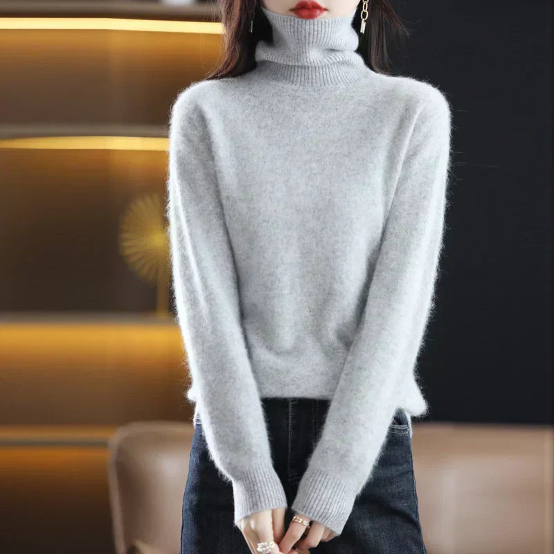 Nyorelle Kaschmir Hochkragenpullover für Herbst und Winter