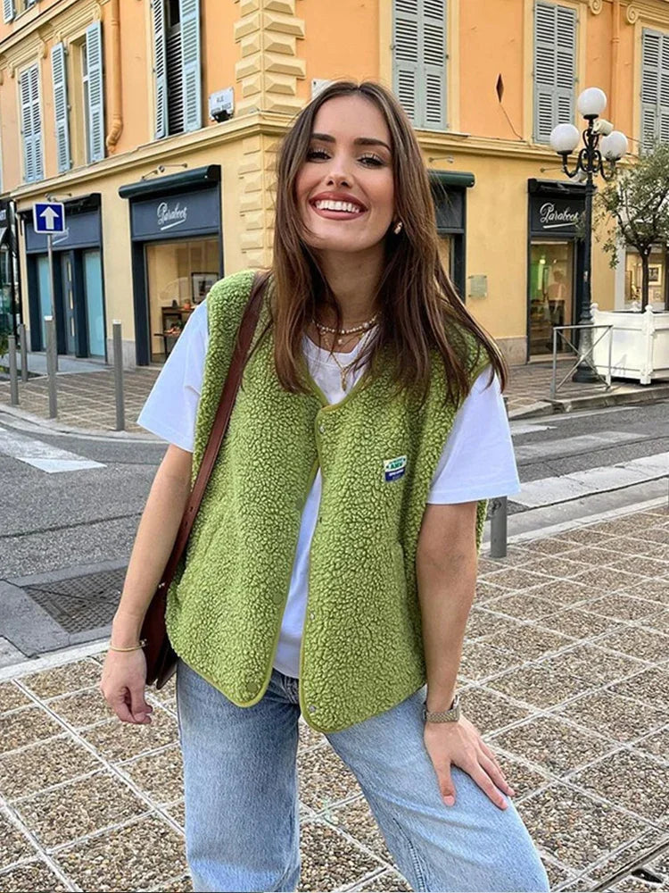 Fioréne | Trendiger Wollbodywarmer für Damen mit Knöpfen