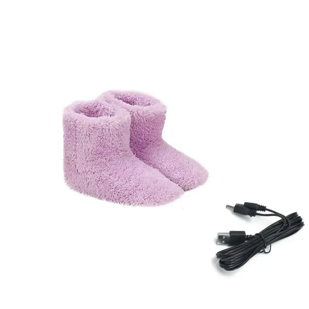 WarmEase USB beheizte Hausschuhe – Plüsch Winterkomfort mit verstellbarer Wärme