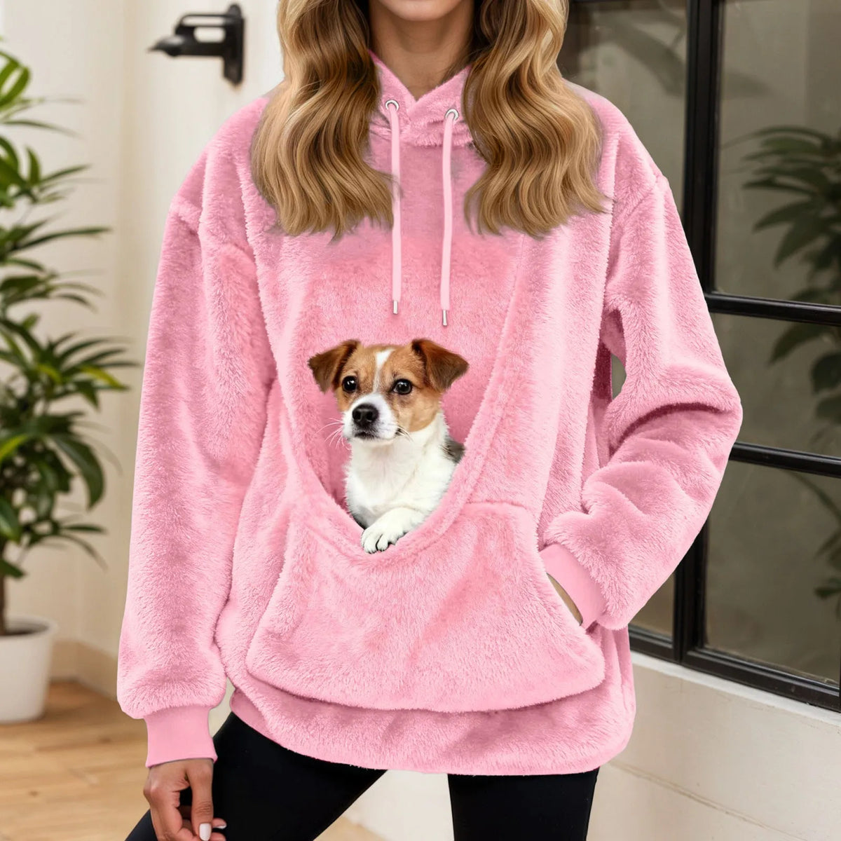 Oversized Fleece Hoodie mit Kängurutasche – Warme Damenjacke für Zuhause
