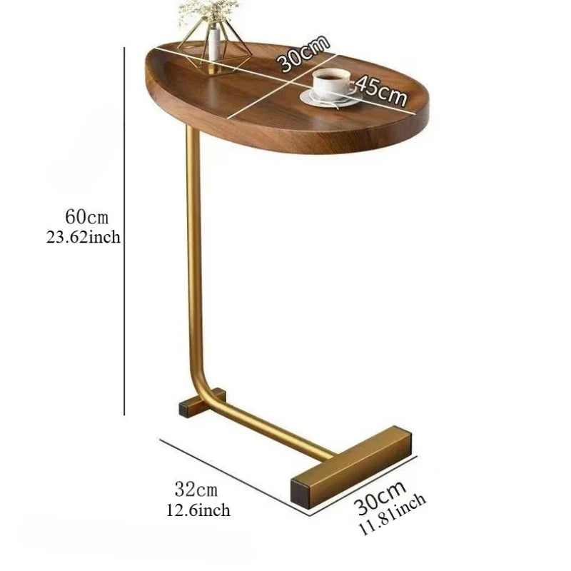 Nirethia - C-förmiger mobiler Beistelltisch ideal für Sofa oder Bett