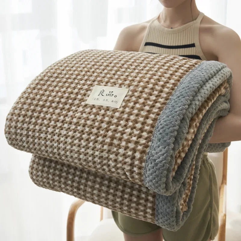 Karierte Decke – Weiche Plaid für Sofa und Bett mit Klassischem Schachbrettmuster