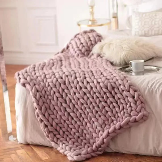 Chunky Strickdecke – Extra Weiche, Warme Decke für Sofa und Bett