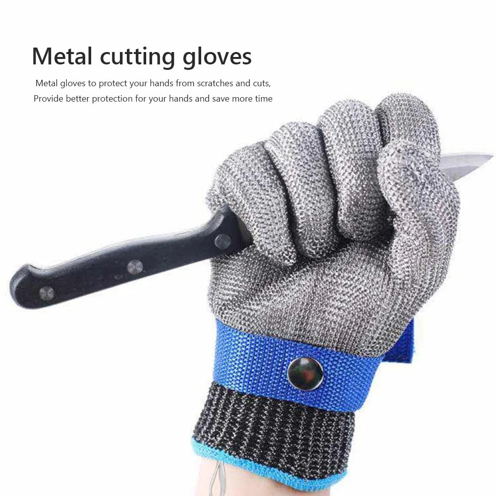 Edelstahl schnittfeste Handschuhe - Anti-Schnitt, Drahtmetallgewebe Handsschutz für Schlachtung, Gartenarbeit und Arbeitssicherheit
