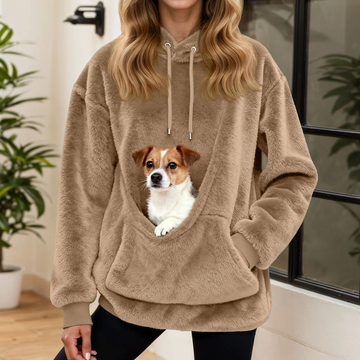 Oversized Fleece Hoodie mit Kängurutasche – Warme Damenjacke für Zuhause