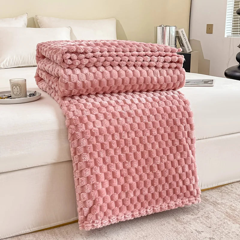 Caelidra - Karierte Weiche Samtdecke Warme Gemütliche Plaid für Sofa und Bett