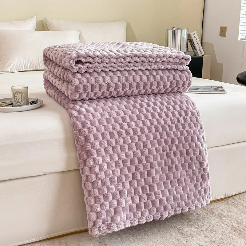 Caelidra - Karierte Weiche Samtdecke Warme Gemütliche Plaid für Sofa und Bett