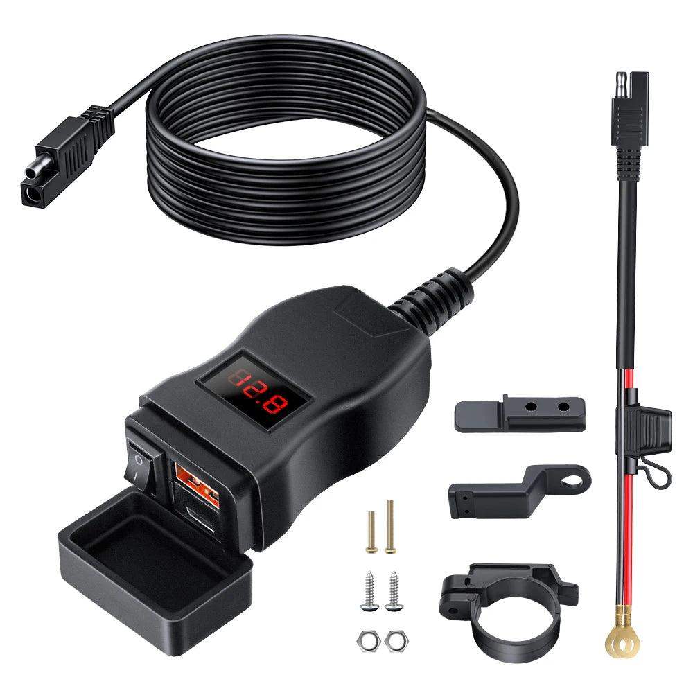 LuxCharge Elite Duo | Luxuriöses duales USB-Ladegerät für Motorräder