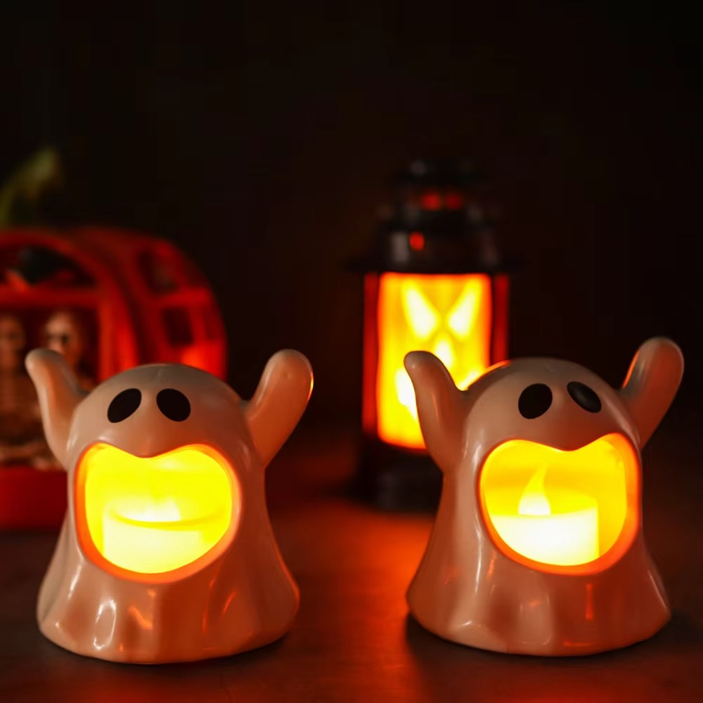 Lichtspuk Halloweenlampe – LED Spukdekoration mit Batterieleuchtung