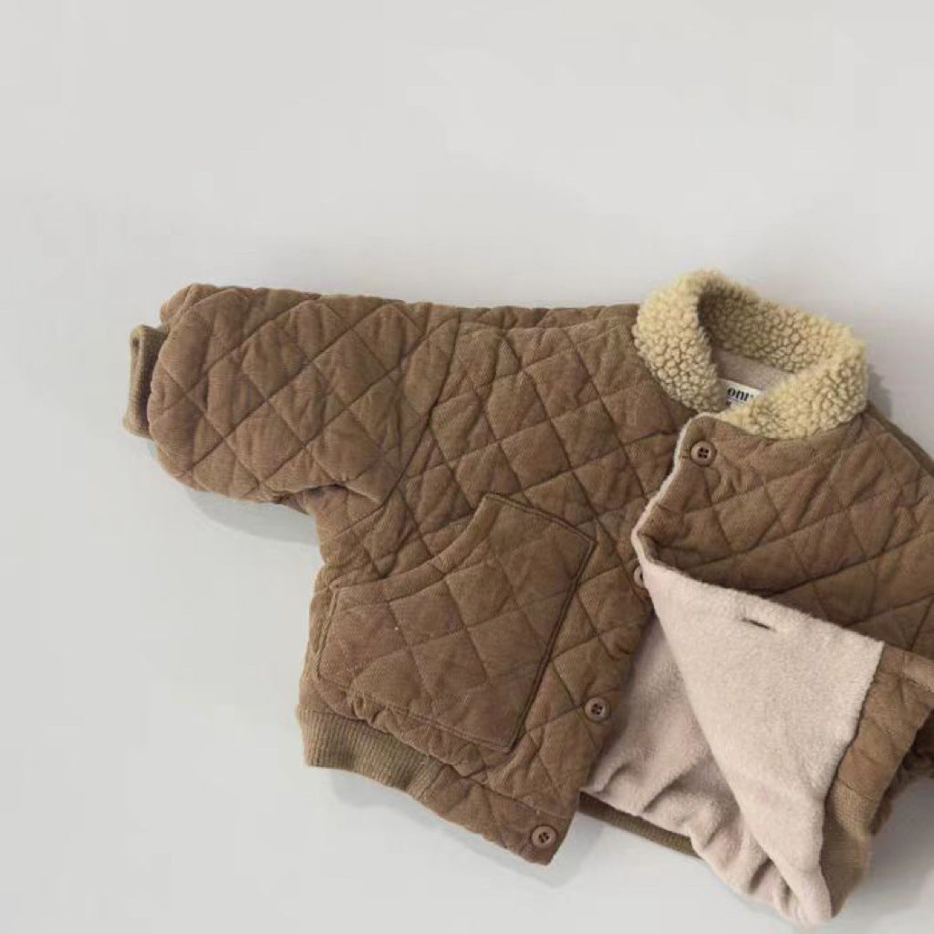WarmNest Gepolsterte Kinderjacke – Weiches Sherpa-Futter & Bequeme Winterjacke für Jungen