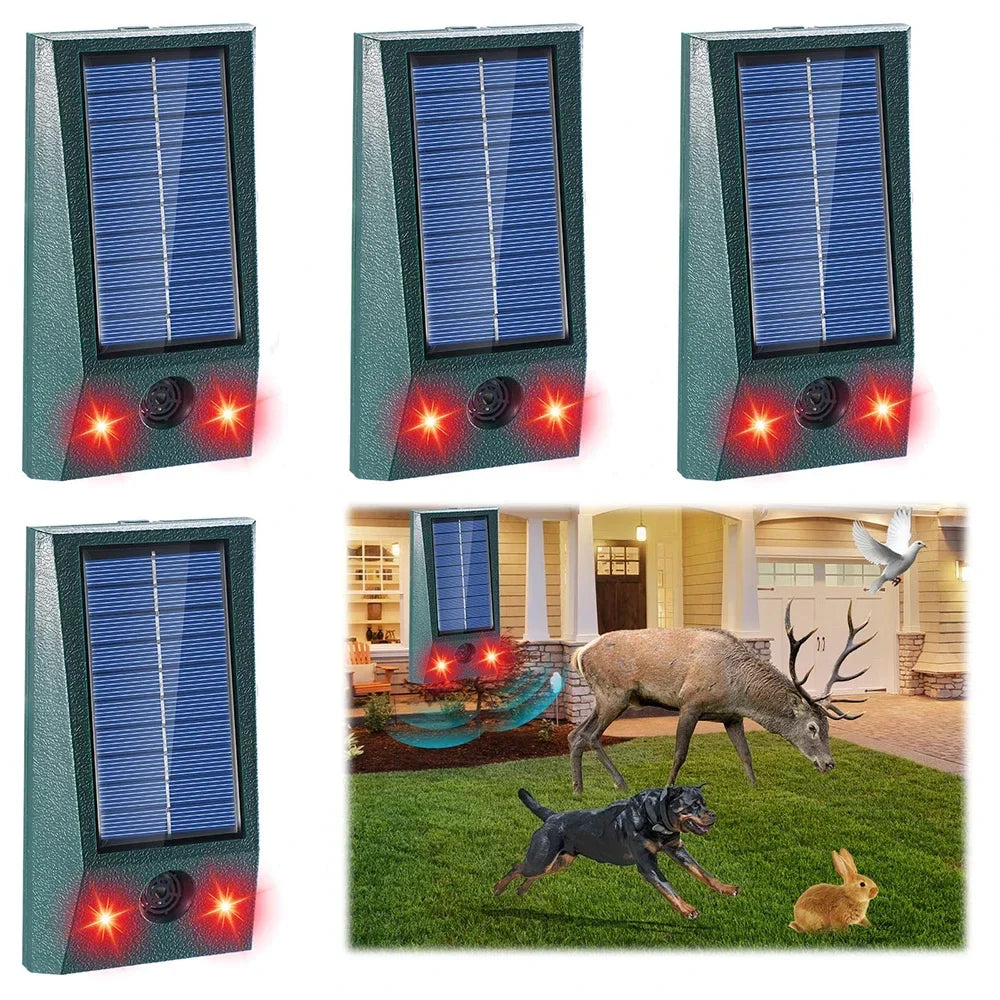 SolarGuardix Ultraschallvorrichtung für Vögel Solar | Mit LED und Bewegungssensor | IP58 wasserdicht | Abdeckung von 600 m²
