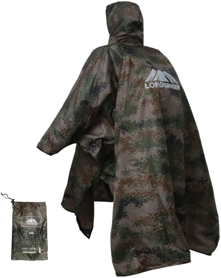 3-in-1 Tragbarer Wasserdichter Regenmantel - Verstellbar, Leicht und Wiederverwendbar für Männer und Frauen, Ideal für Wandern, Jagen und Klettern