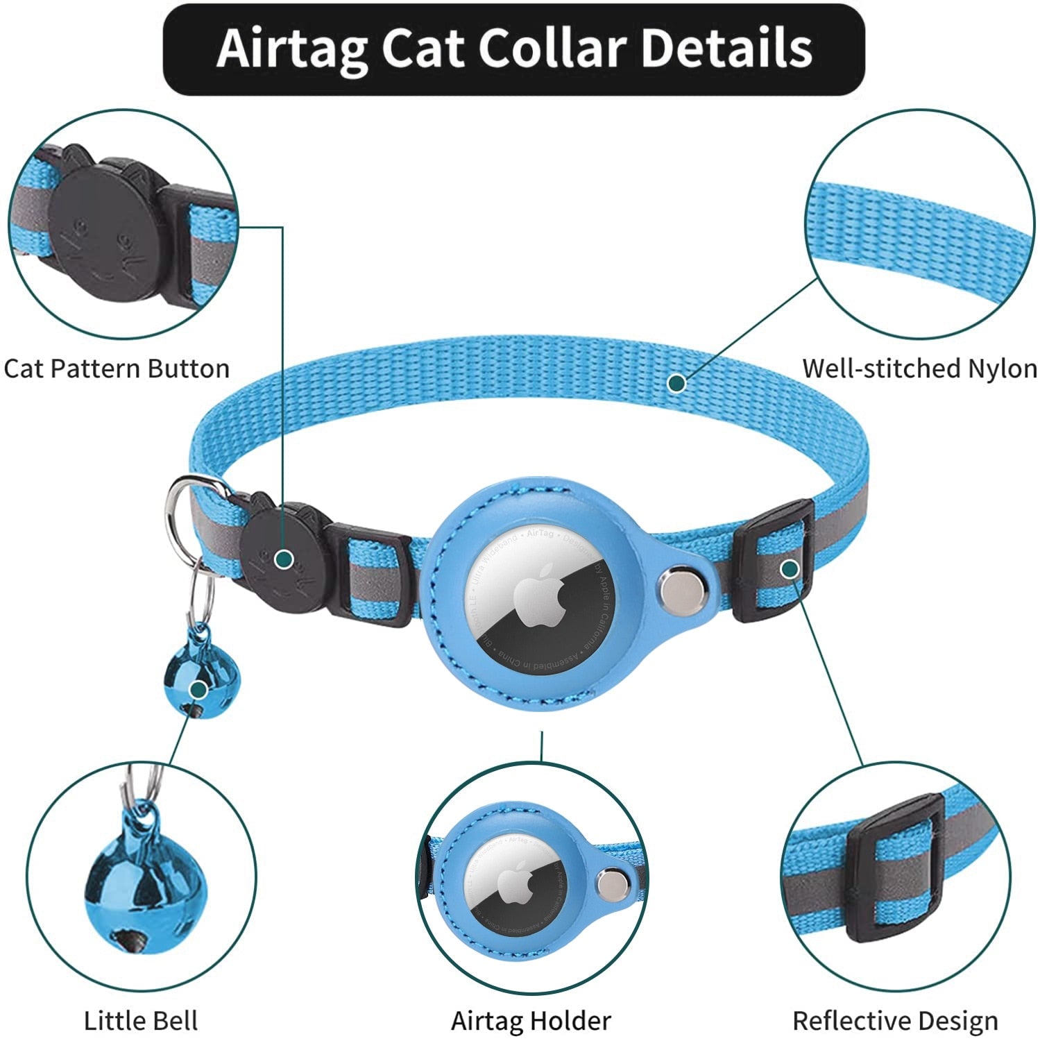 Airtag Katzen-Tracking-Halsband - GPS Finder & Anti-Verlust