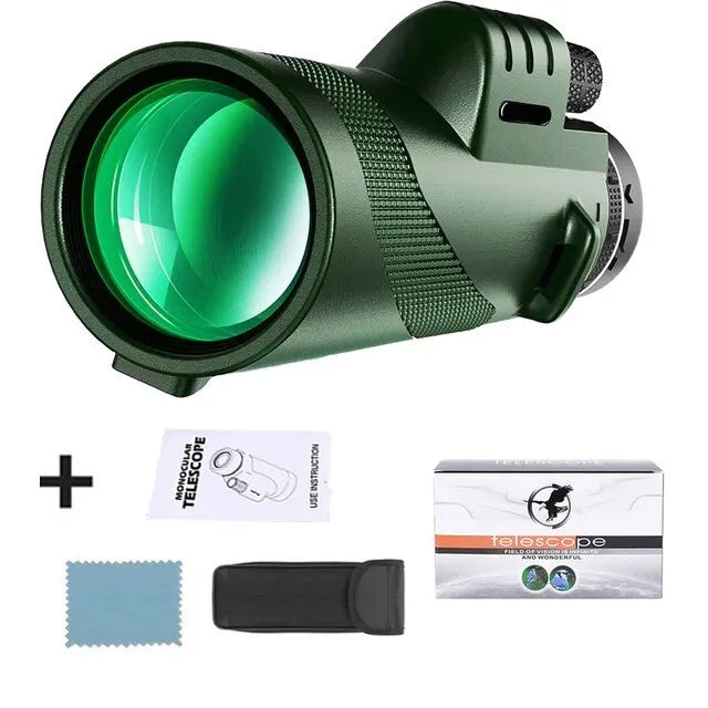 80x100 HD Zoom Monokular Teleskop: Leistungsstarke tragbare Ferngläser für Jagd, Camping und Outdoor-Reiseerkundung