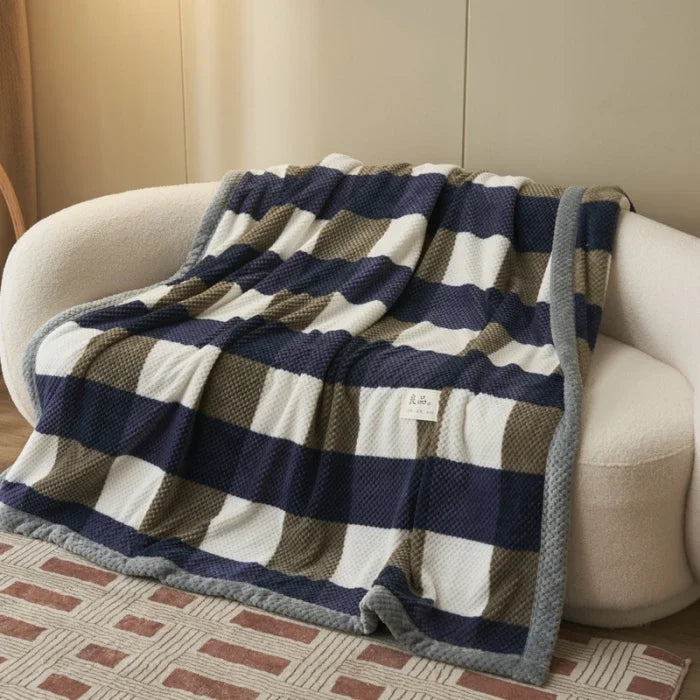 Karierte Decke – Weiche Plaid für Sofa und Bett mit Klassischem Schachbrettmuster