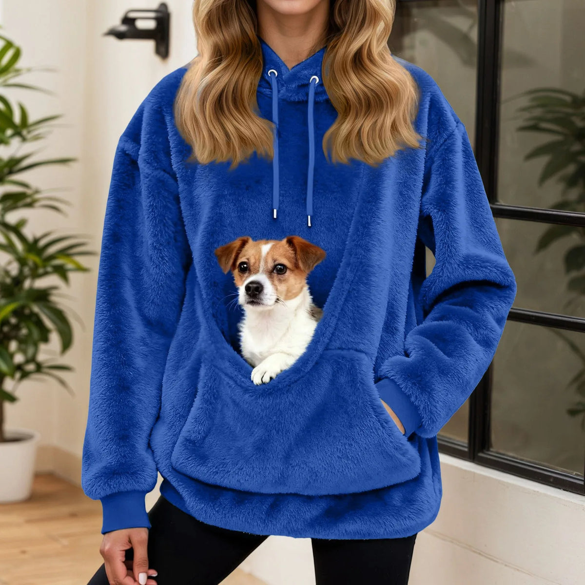 Oversized Fleece Hoodie mit Kängurutasche – Warme Damenjacke für Zuhause