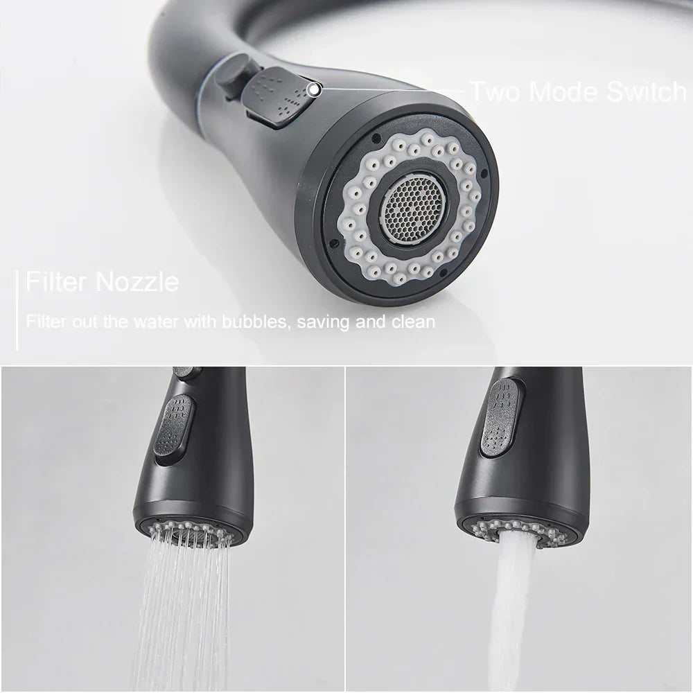 Ausziehbarer Wasserhahn mit einfachem Hebelmischer – Flexibler Wasserhahn mit Duschfunktion, Hochwertiger Edelstahl, Ideal für moderne Küchen, Einfache Installation