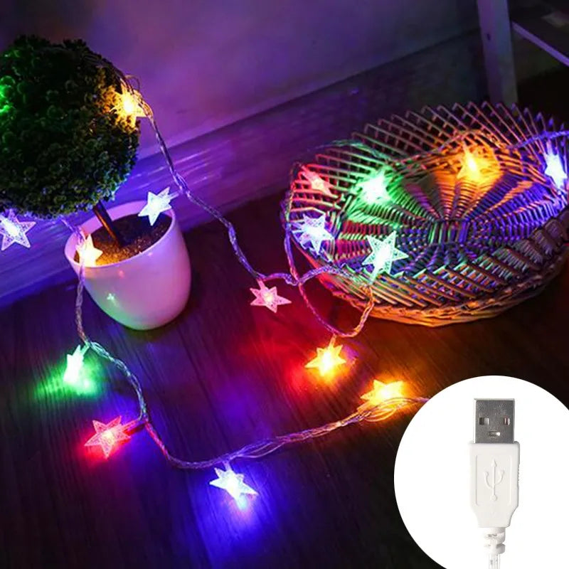 Sternen LED Weihnachtsbeleuchtung – Dekorativer Lichtervorhang für Innen und Außen
