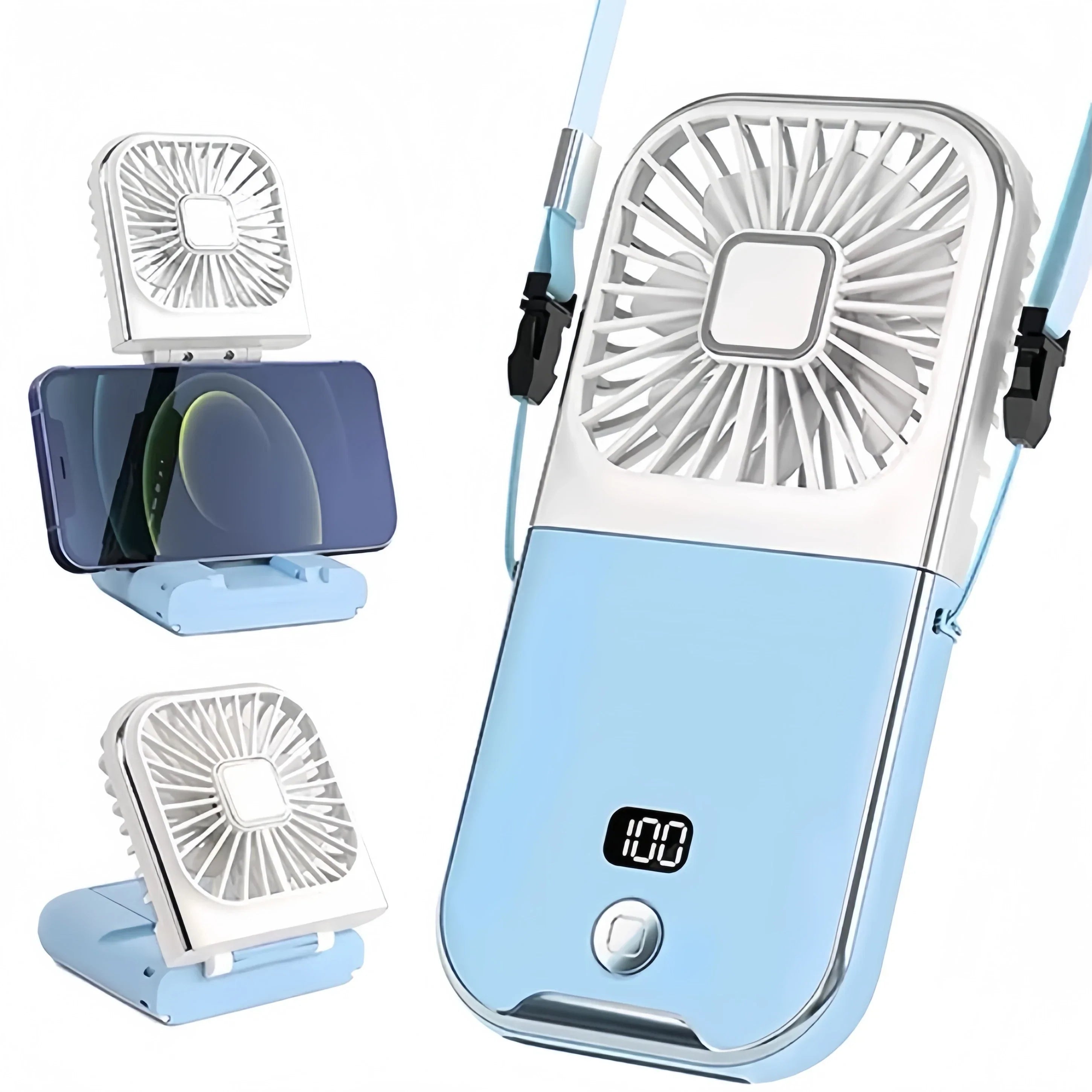 Luftigo Mini USB-Ventilator | Kompakter, wiederaufladbarer Ventilator mit digitaler Anzeige und mehreren Windmodi