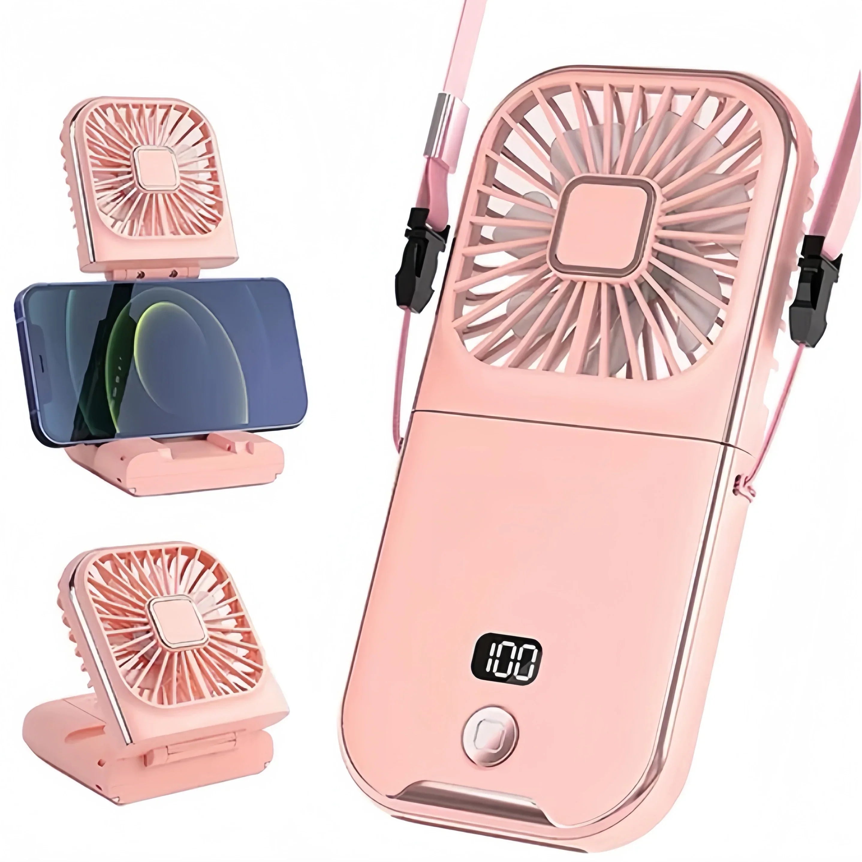 Luftigo Mini USB-Ventilator | Kompakter, wiederaufladbarer Ventilator mit digitaler Anzeige und mehreren Windmodi