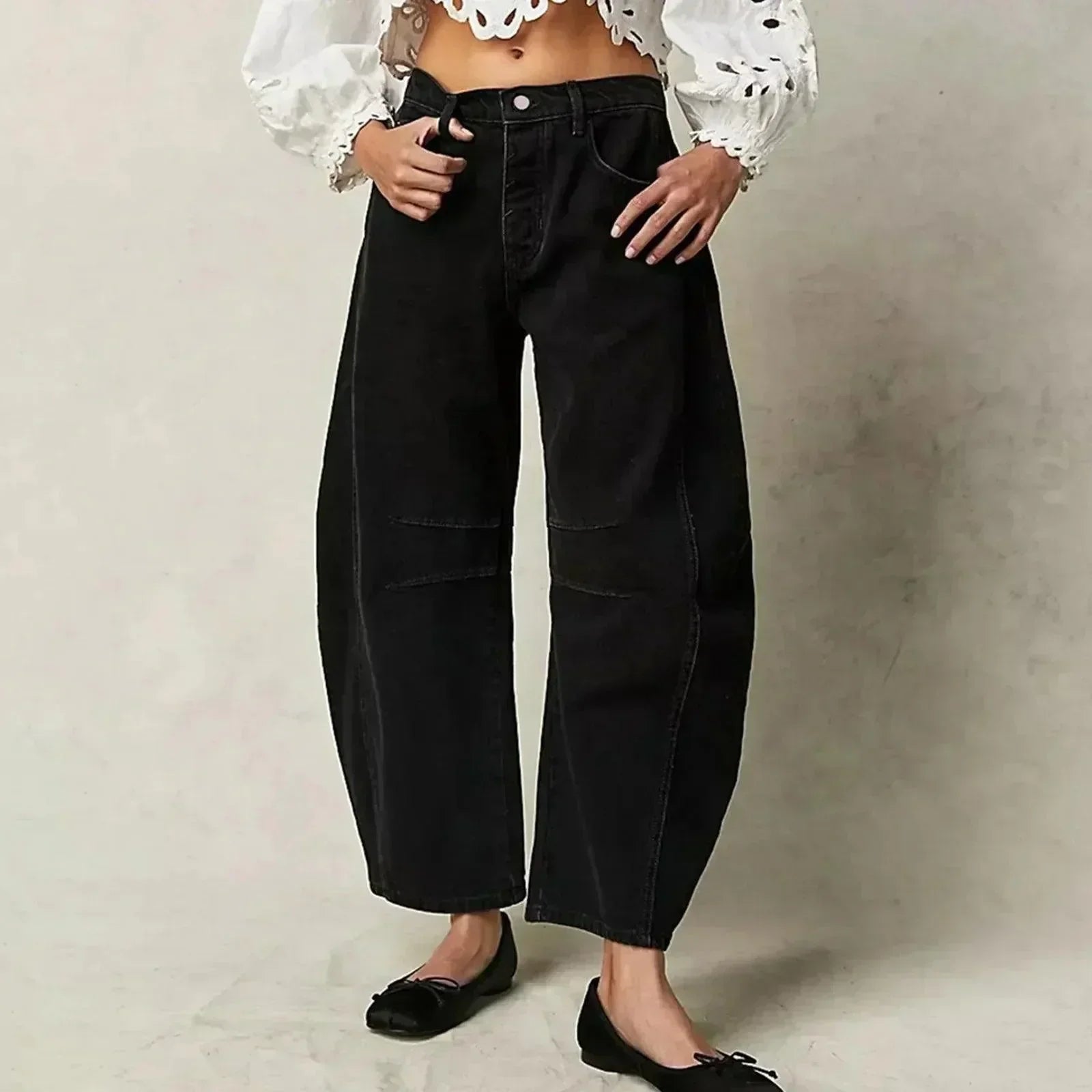 Hanna | Damen High-Waist-Jeans mit lockerer Passform