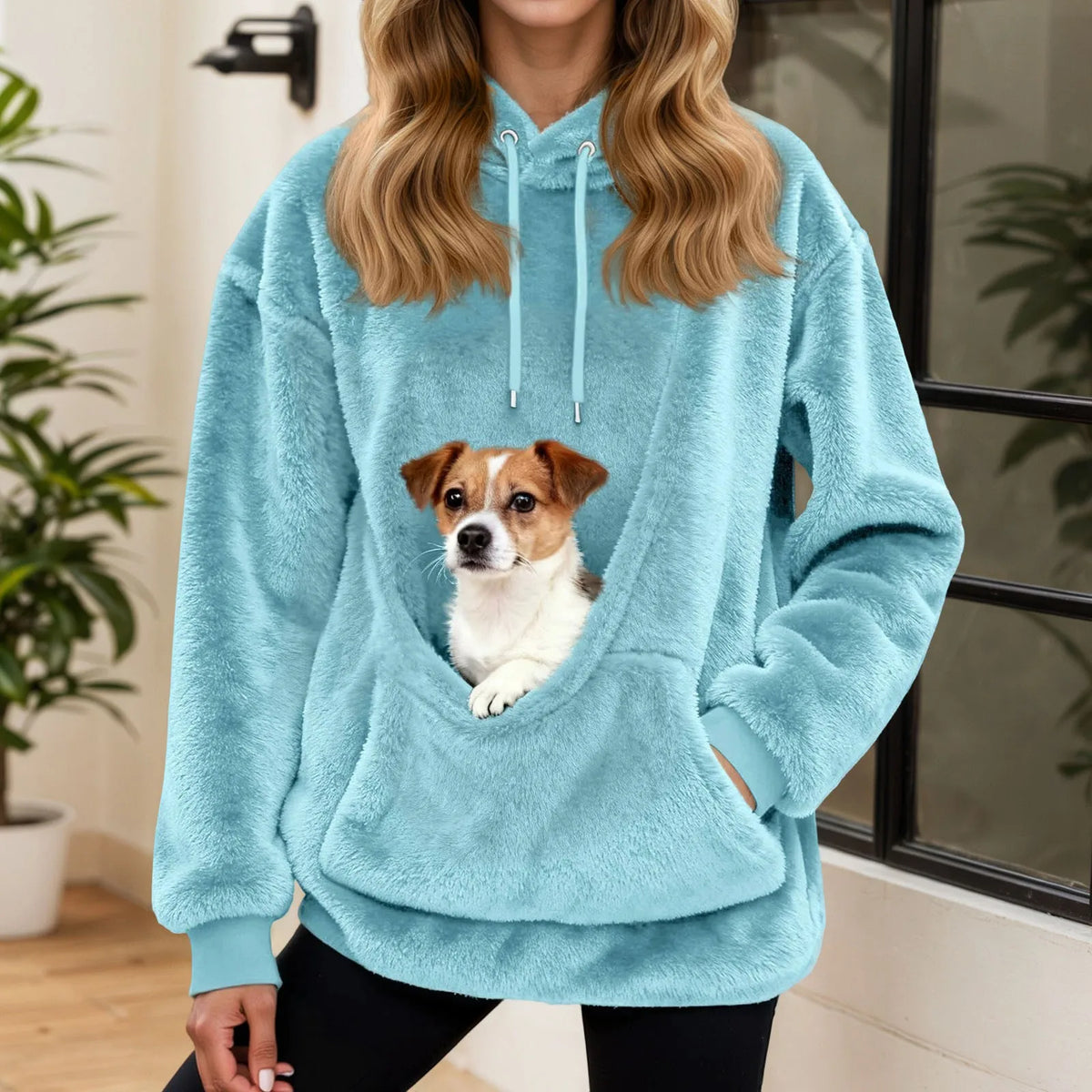 Oversized Fleece Hoodie mit Kängurutasche – Warme Damenjacke für Zuhause